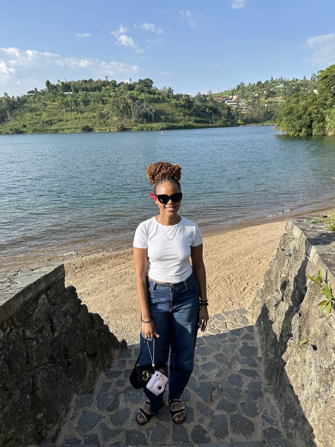 Dianah Umukunzi at Lake Kivu, Rwanda