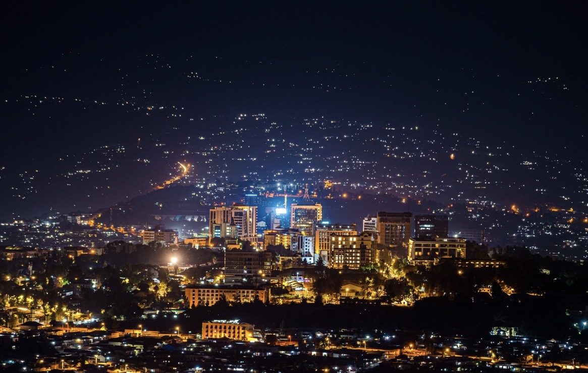 Kigali city lights at night